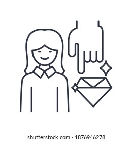 Talent icon, linear isolated illustration, thin line vector, web design sign, outline concept symbol with editable stroke on white background.