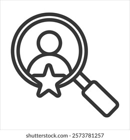 Talent Identification Outline Icon Vector Illustration