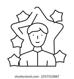 talent leadership line icon vector. talent leadership sign. isolated contour symbol black illustration