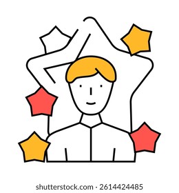 talent leadership line icon vector. talent leadership sign. isolated symbol illustration