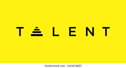 Talent Logo Concept, Clever Typography Logo Design Vector