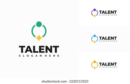 Talent Logo designs concept vector, Rising Star Logo designs template, Reaching Star logo symbol