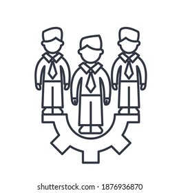Icono de gestión del talento, ilustración lineal aislada, vector de línea delgada, signo de diseño web, símbolo de concepto de contorno con trazo editable sobre fondo blanco.