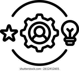 Talent Management Icon Outline Vector Illustration