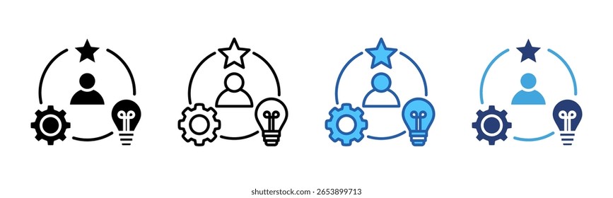 Icono de gestión de talento colección de varios estilos