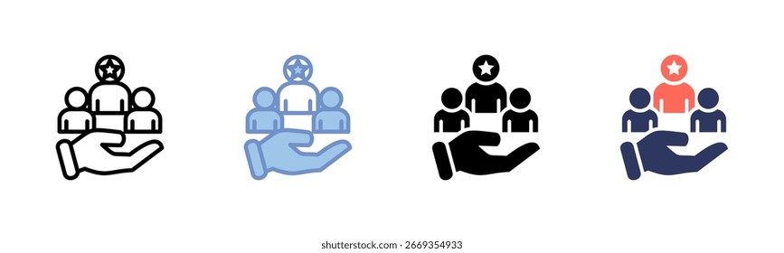 Icono de gestión de talento colección de varios estilos