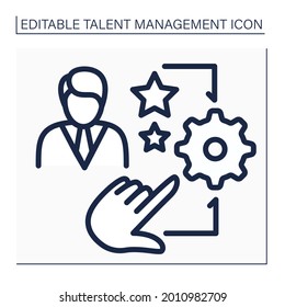 Talent management line icon. HR processes to attract, motivate, and retain high-performing employees. Improving business performance concept. Isolated vector illustration. Editable stroke