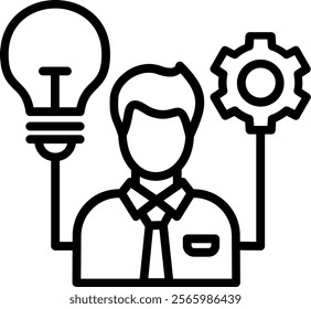 Talent Management Line Vector Icon Design