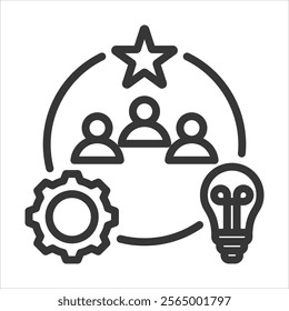 Talent Management Outline Icon Vector Illustration