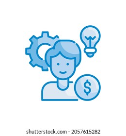 Talent Management Vector Blue Colour Icon Style Illustration. EPS 10 File