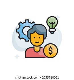 Talent Management Vector Filled Outline Icon Style Illustration. EPS 10 File