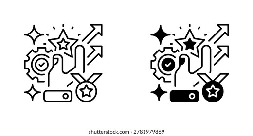 Talent Management Vector Line Icon for Human Resources