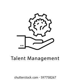 Talent Management Vector Line Icon 