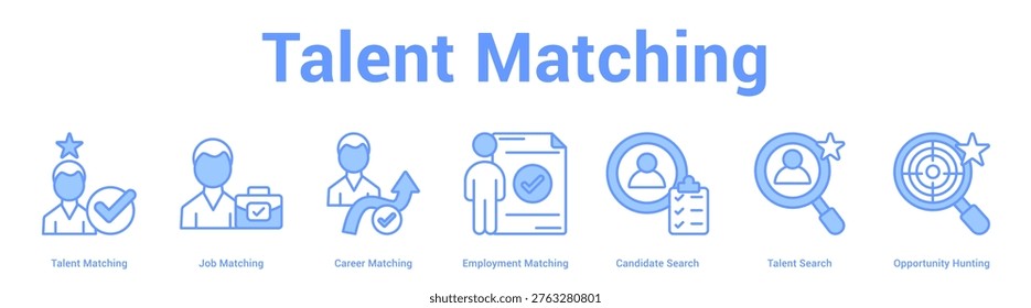 Talent Matching web banner icon set vector illustration concept for business with icon of Talent Matching, and more.