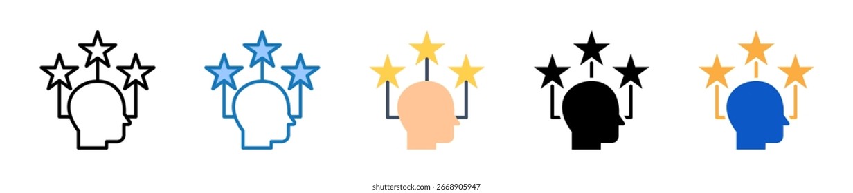 Talento de múltiples iconos de estilo conjunto de diseño de Ilustración vectorial.