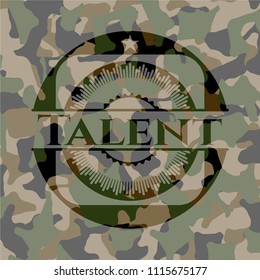 Talent on camo texture