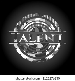 Talent on grey camo pattern