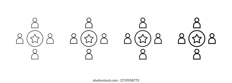 Talentpool-Symbole, Vektorgrafik in verschiedenen Strichlinienstilen