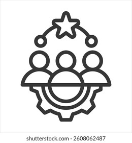 Talent Pool Outline Icon Vector Illustration