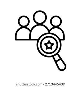 Icono de esquema de grupo de talentos Ilustración vectorial