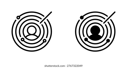 Talent Radar Vector Line Icon for Recruitment and Human Resources