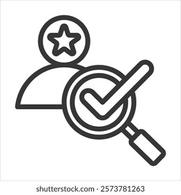 Talent Review Outline Icon Vector Illustration