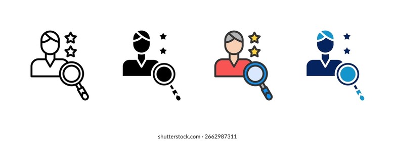 Talentsuche-Symbol Sammlung mehrerer Stile festlegen