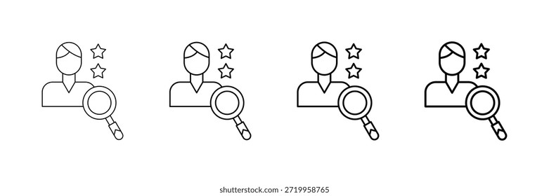 Talent Scout Icons Vector Set In Different Stroke Line Style