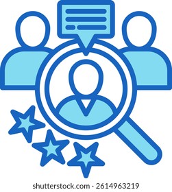 Talent Search Icon Blue Vector Illustration