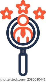 Talent Search Icon Color Line Vector Illustration