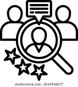 Talent Search Icon Line Vector Illustration