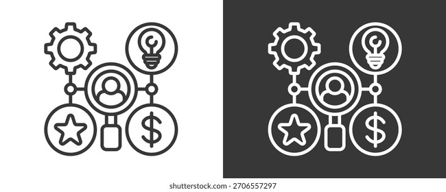Colección De Vector Del Icono De La Búsqueda Del Talento Aislada En Blanco Y Negro