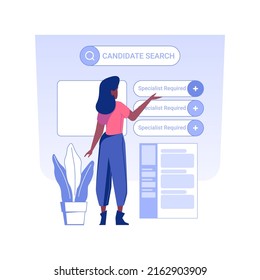 Talent Search Isolated Concept Vector Illustration. HR Manager Posting Vacancy And Searching Employees, Open Vacancies, Human Resources, Headhunting Agency, Employee Wanted Vector Concept.