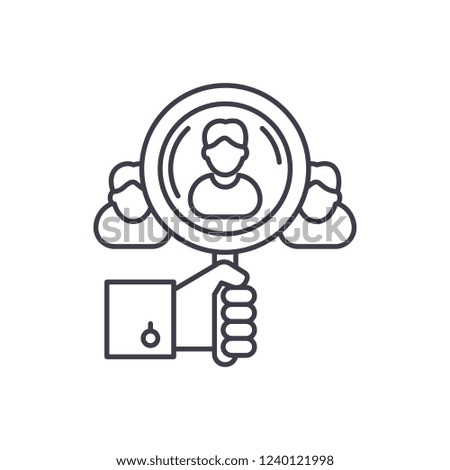 Talent search line icon concept. Talent search vector linear illustration, symbol, sign