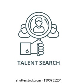 Talent search vector line icon, linear concept, outline sign, symbol