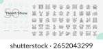 Talent Show Line Editable Icons set. Vector illustration in modern thin line style of talent show icons: talent, show, creativity, etc