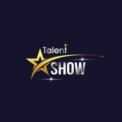 Talent Show Text In The Star On A Dark Background. Shiny Glowing Advertising Inscription. Vector Illustration
