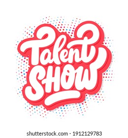 Espectáculo de talento. Cartel grabado a mano.