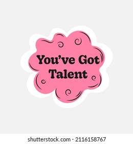 Talent sign at label design, pink icon. Isolated on white emblem advertisement for show, template symbol about success. Competition insignia, vector illustration