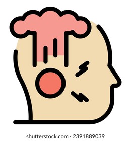 Talent thinking icon outline vector. Critical think. Mind skill color flat