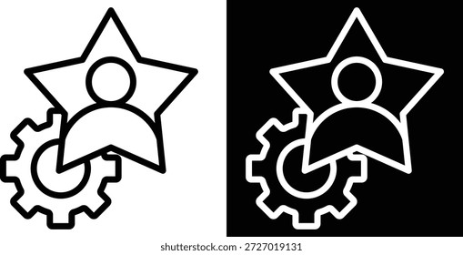 Versión de dos tonos del talento en el fondo blanco y negro