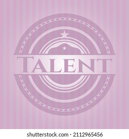 Talent vintage pink emblem. Concept design. 