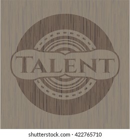 Talent vintage wooden emblem