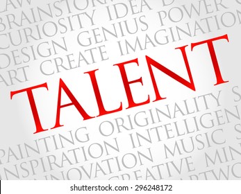 Talent word cloud, business concept