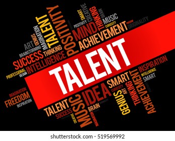 Talent word cloud collage, creative business concept background