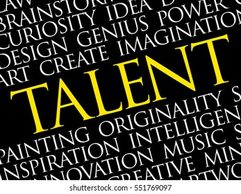 Talent word cloud collage, creative business concept background