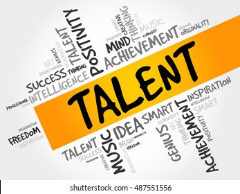 Talent word cloud, concept presentation background