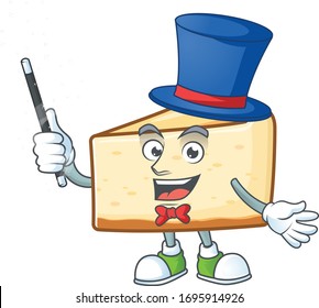 Talented cheese cake Magician cartoon design style