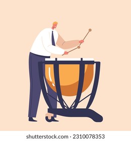 Talented Classical Musician Captivating The Scene With Skillful Drumming, Delivering Mesmerizing Rhythms