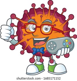 Talented COVID19 syndrome gamer mascot design using controller